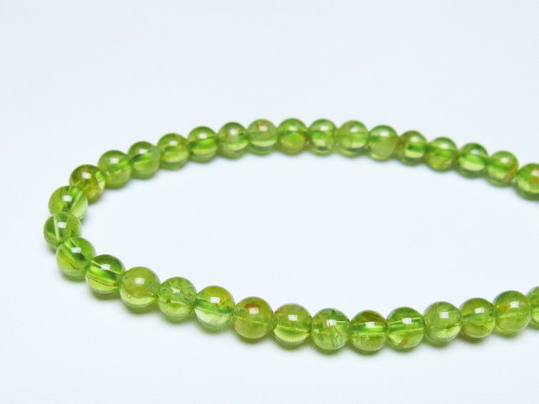 ペリドット ブレスレット 5mm メール便可 一点物 111-50635