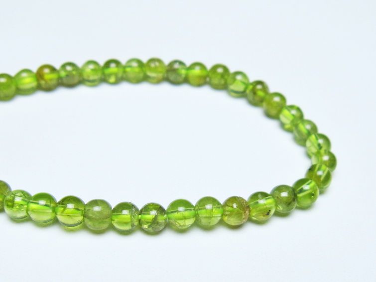 ペリドット ブレスレット 5mm メール便可 一点物 111-50636