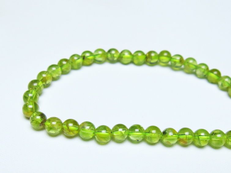 ペリドット ブレスレット 5mm メール便可 一点物 111-50642
