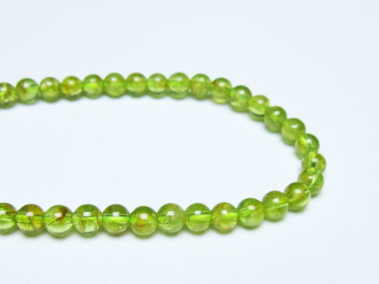 ペリドット ブレスレット 5mm メール便可 一点物 111-50644