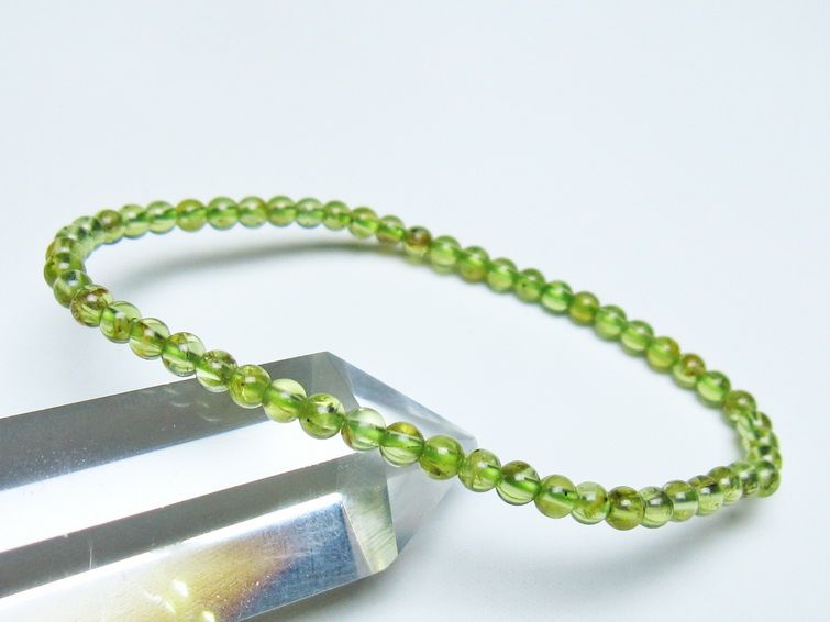 ペリドット ブレスレット 4mm メール便可 一点物 111-50648