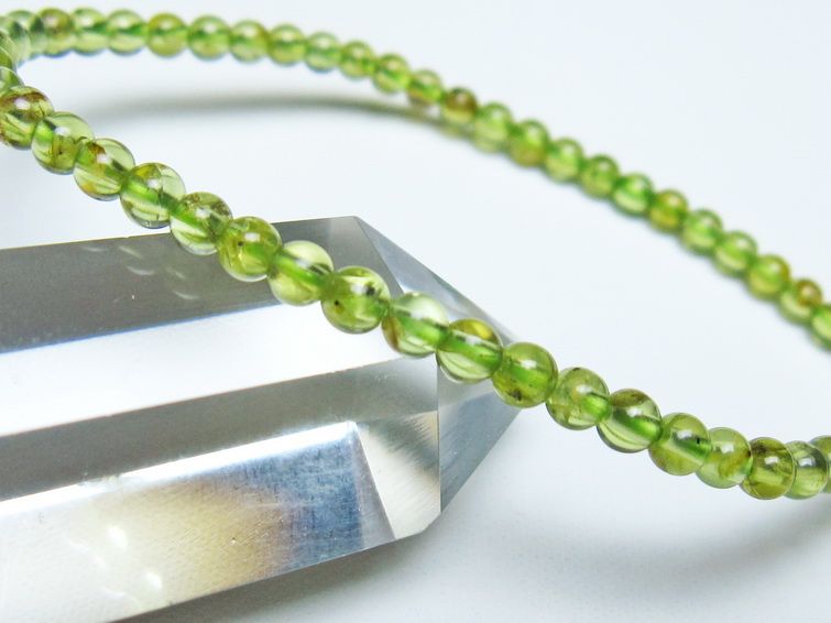 ペリドット ブレスレット 4mm メール便可 一点物 111-50648