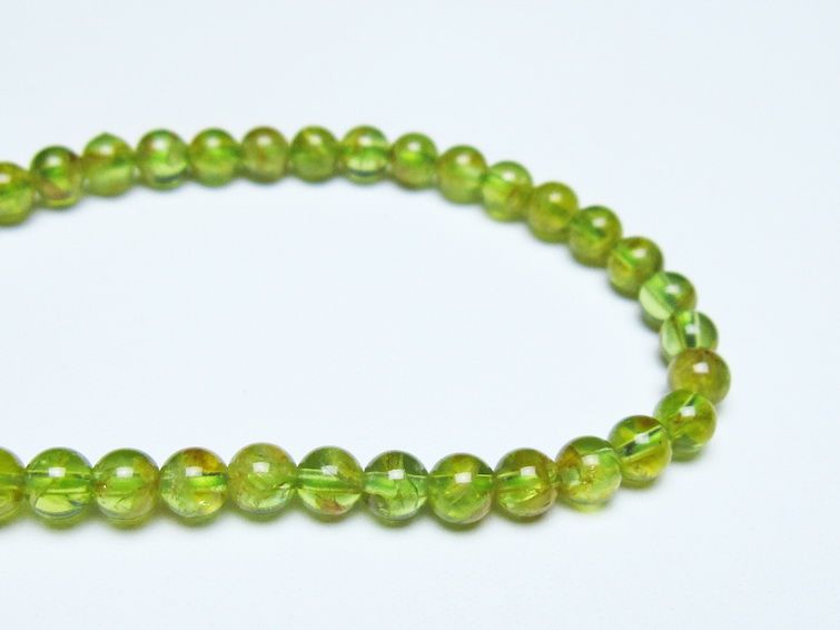 ペリドット ブレスレット 5mm メール便可 一点物 111-50651