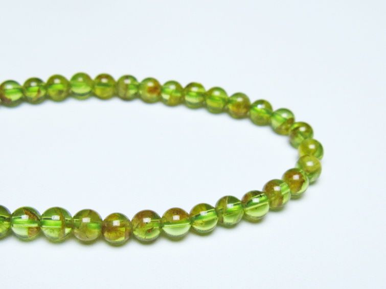 ペリドット ブレスレット 5mm メール便可 一点物 111-50652