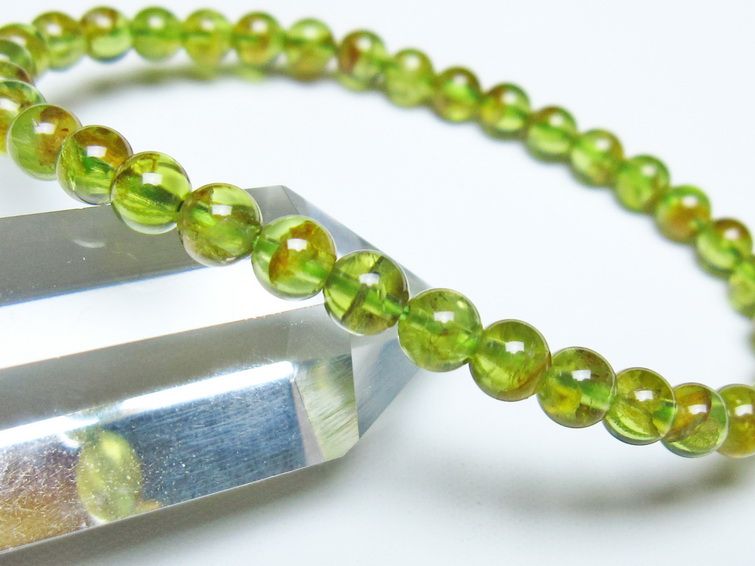 ペリドット ブレスレット 5mm メール便可 一点物 111-50653