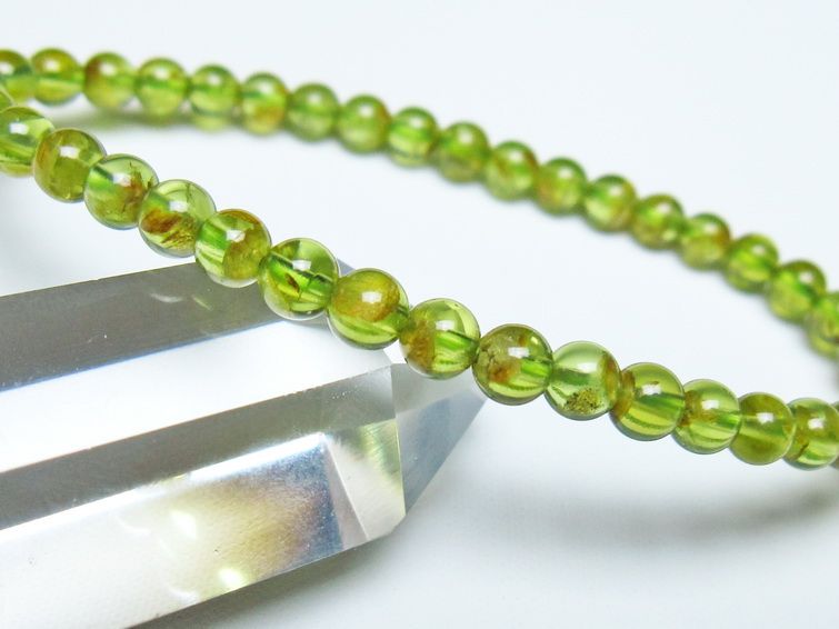 ペリドット ブレスレット 5mm メール便可 一点物 111-50660