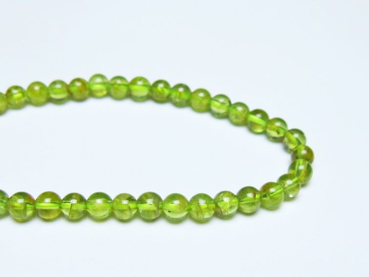ペリドット ブレスレット 5mm メール便可 一点物 111-50667