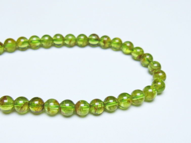 ペリドット ブレスレット 5mm メール便可 一点物 111-50670