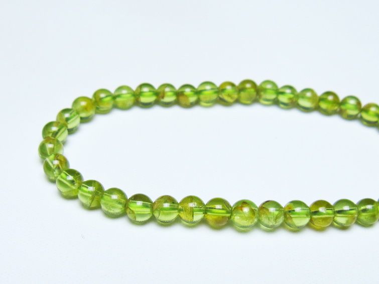 ペリドット ブレスレット 5mm メール便可 一点物 111-50673