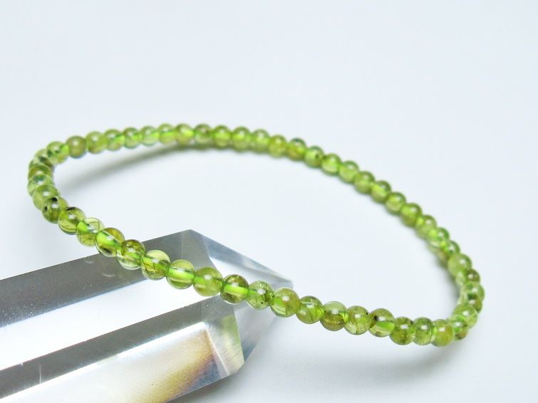ペリドット ブレスレット 4mm メール便可 一点物 111-50677