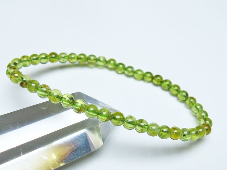 ペリドット ブレスレット 4mm メール便可 一点物 111-50680