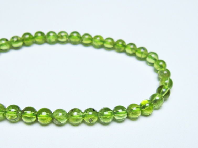 ペリドット ブレスレット 5mm メール便可 一点物 111-50681