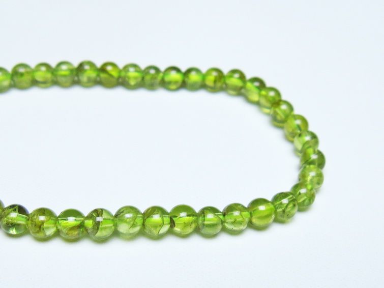 ペリドット ブレスレット 5mm メール便可 一点物 111-50682
