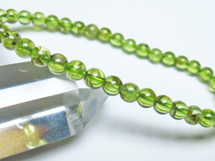 ペリドット ブレスレット 5mm メール便可 一点物 111-50687