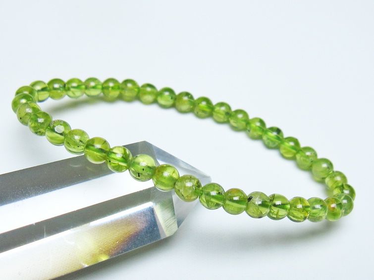 ペリドット ブレスレット 5mm メール便可 一点物 111-50688