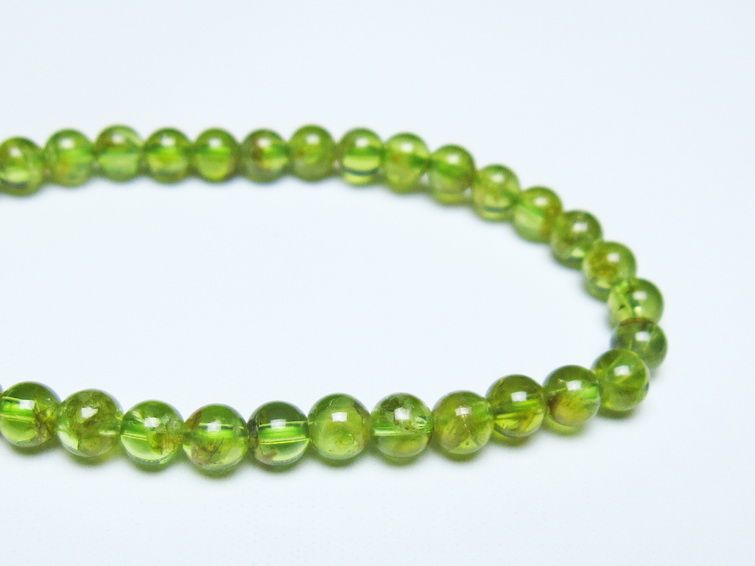 ペリドット ブレスレット 5mm メール便可 一点物 111-50689