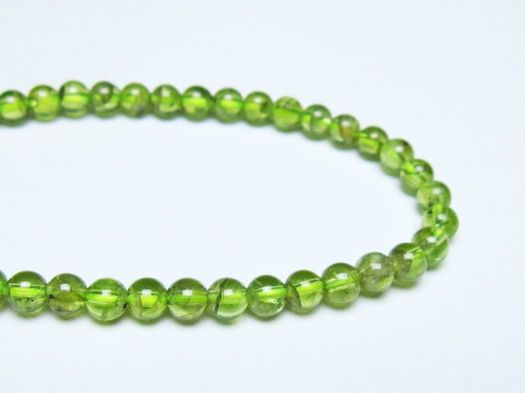 ペリドット ブレスレット 5mm メール便可 一点物 111-50690