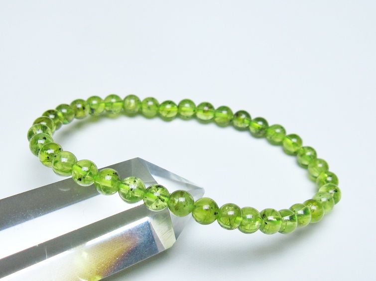 ペリドット ブレスレット 5mm メール便可 一点物 111-50691