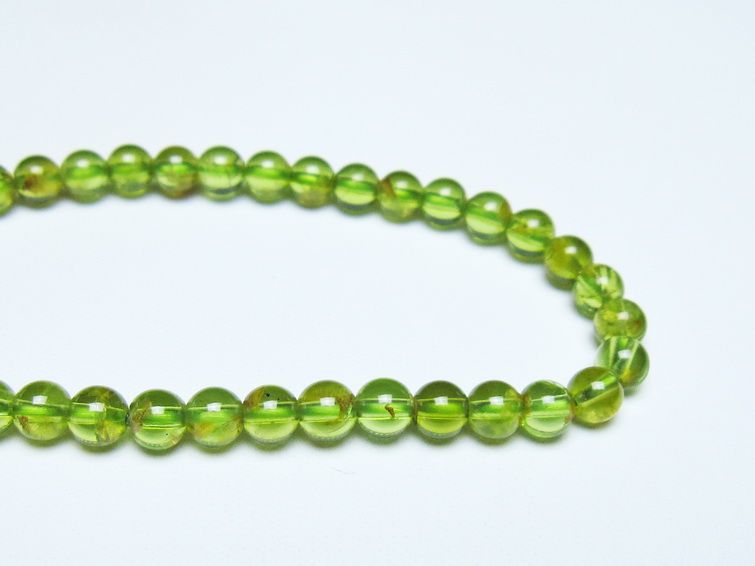 ペリドット ブレスレット 5mm メール便可 一点物 111-50693