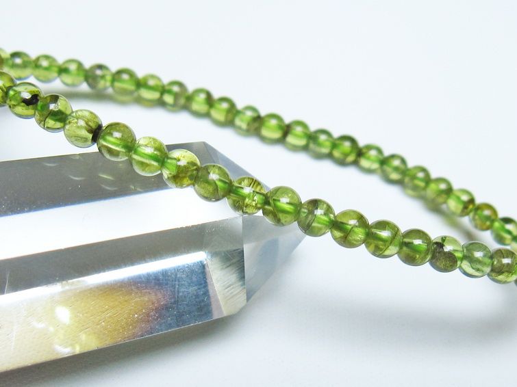 ペリドット ブレスレット 4mm メール便可 一点物 111-50696