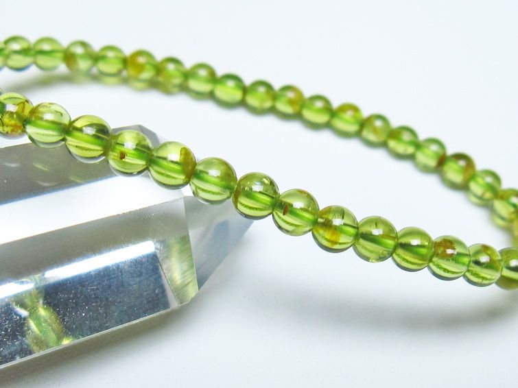 ペリドット ブレスレット 5mm メール便可 一点物 111-50699