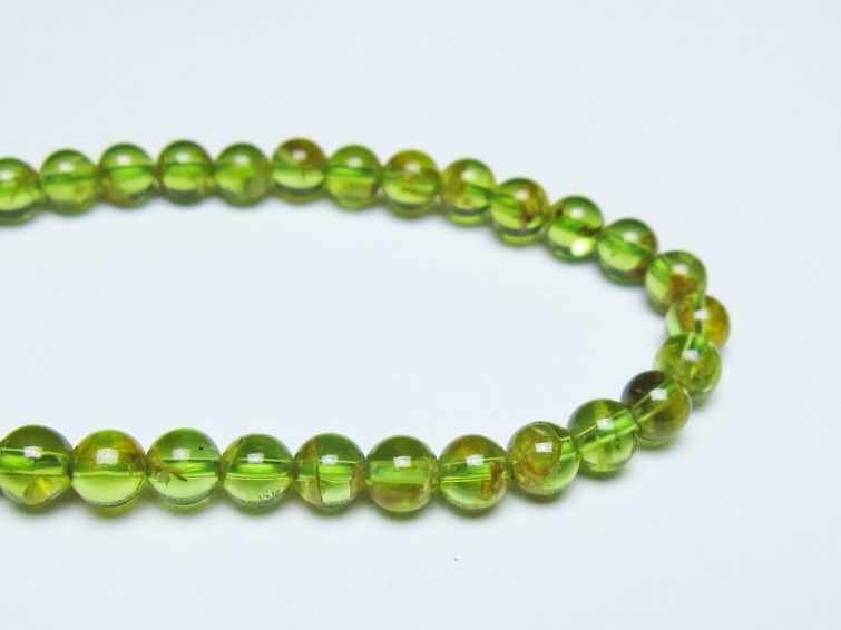 ペリドット ブレスレット 6mm メール便可 一点物 111-50705