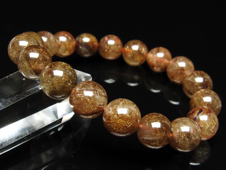ルチルクォーツ ブレスレット 11mm ブロンズルチル ブレス 一点物 111-50711