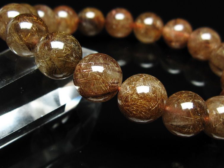 ルチルクォーツ ブレスレット 11mm ブロンズルチル ブレス 一点物 111-50711