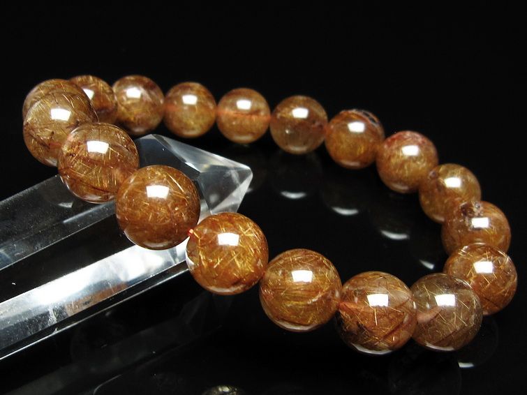 ルチルクォーツ ブレスレット 11mm ブロンズルチル ブレス 一点物 111-50712