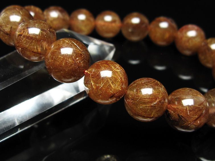 ルチルクォーツ ブレスレット 11mm ブロンズルチル ブレス 一点物 111-50712