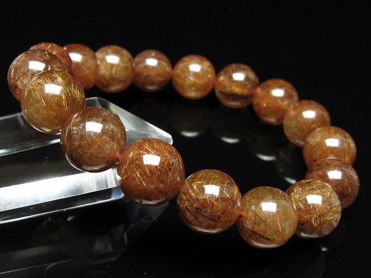 ルチルクォーツ ブレスレット 13mm ブロンズルチル ブレス 一点物 111-50714
