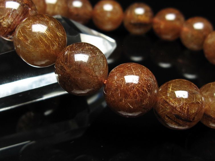 ルチルクォーツ ブレスレット 13mm ブロンズルチル ブレス 一点物 111-50714
