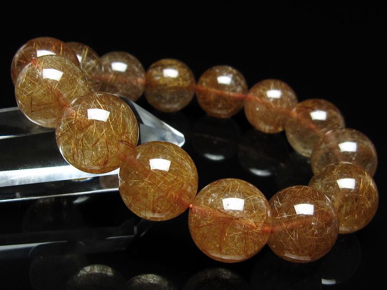 ルチルクォーツ ブレスレット 16mm ブロンズルチル ブレス 一点物 111-50716