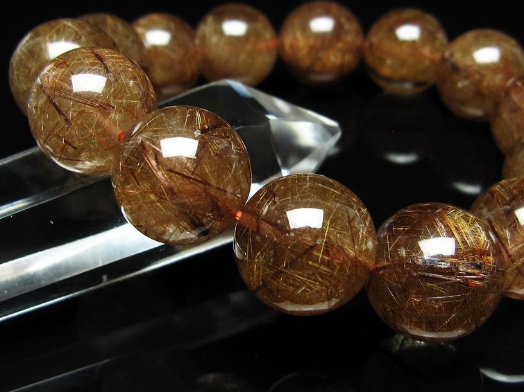 ルチルクォーツ ブレスレット 16mm ブロンズルチル ブレス 一点物 111-50717