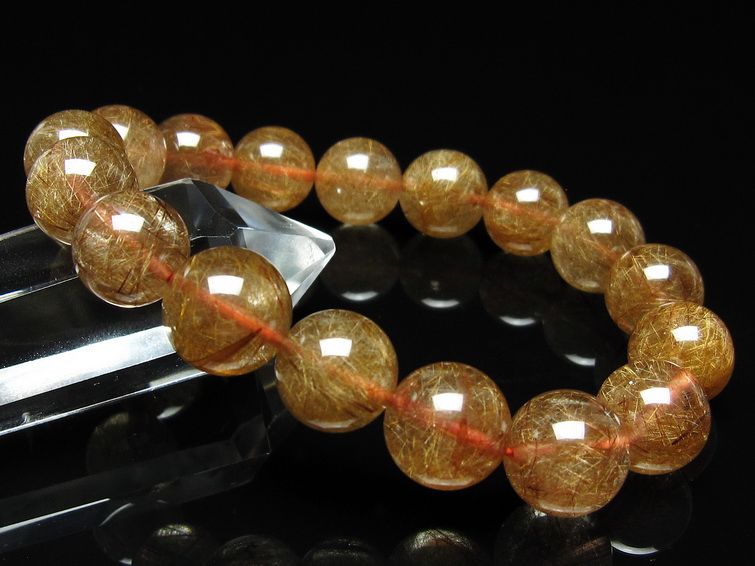 ルチルクォーツ ブレスレット 12mm ブロンズルチル ブレス 一点物 111-50719