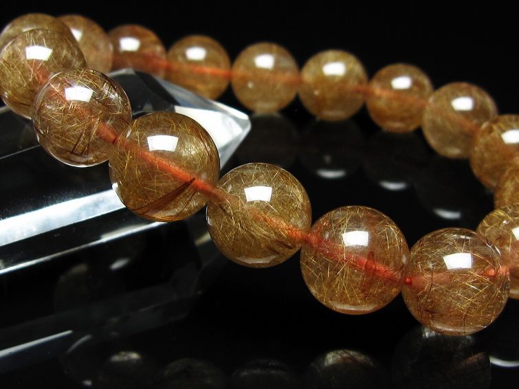 ルチルクォーツ ブレスレット 12mm ブロンズルチル ブレス 一点物 111-50719