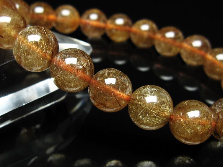 ルチルクォーツ ブレスレット 10mm ブロンズルチル ブレス 一点物 111-50721