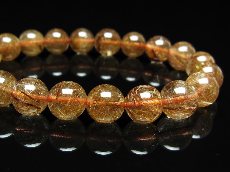 ルチルクォーツ ブレスレット 10mm ブロンズルチル ブレス 一点物 111-50721