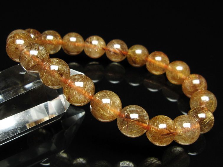 ルチルクォーツ ブレスレット 10mm ブロンズルチル ブレス 一点物 111-50729