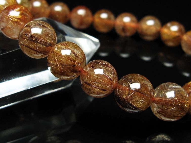 ルチルクォーツ ブレスレット 10mm ブロンズルチル ブレス 一点物 111-50730