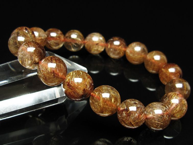 ルチルクォーツ ブレスレット 11mm ブロンズルチル ブレス 一点物 111-50734