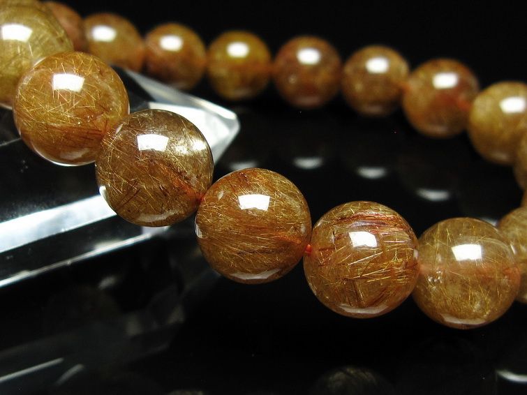 ルチルクォーツ ブレスレット 11mm ブロンズルチル ブレス 一点物 111-50736