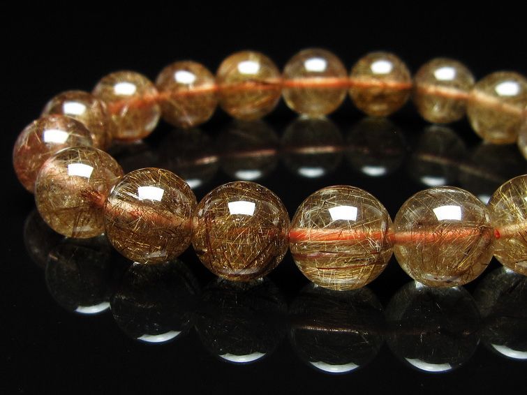 ルチルクォーツ ブレスレット 11mm ブロンズルチル ブレス 一点物 111-50737