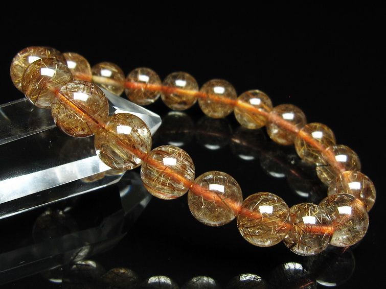 ルチルクォーツ ブレスレット 10mm ブロンズルチル ブレス 一点物 111-50740