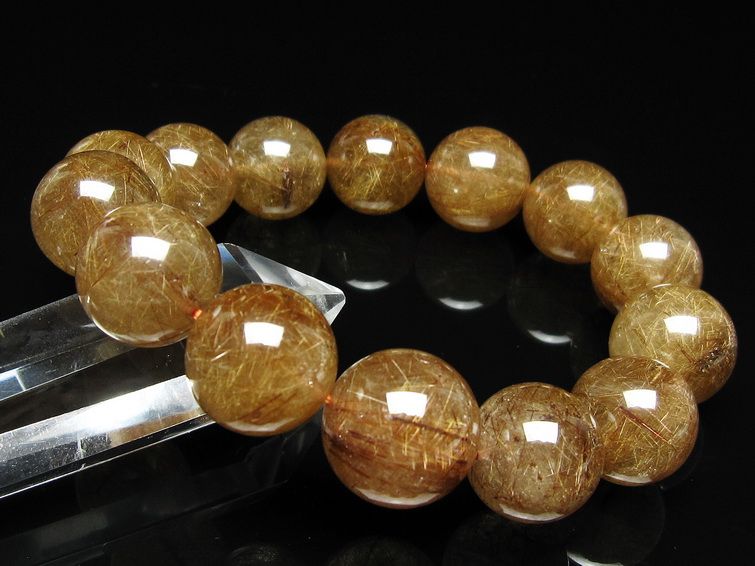 ルチルクォーツ ブレスレット 17mm ブロンズルチル ブレス 一点物 111-50745
