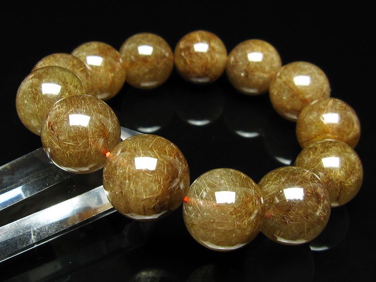ルチルクォーツ ブレスレット 18mm ブロンズルチル ブレス 一点物 111-50746