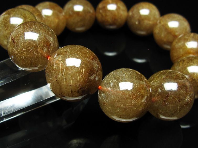 ルチルクォーツ ブレスレット 18mm ブロンズルチル ブレス 一点物 111-50746