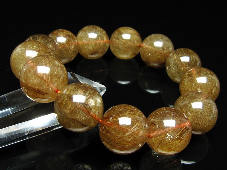 ルチルクォーツ ブレスレット 19mm ブロンズルチル ブレス 一点物 111-50747