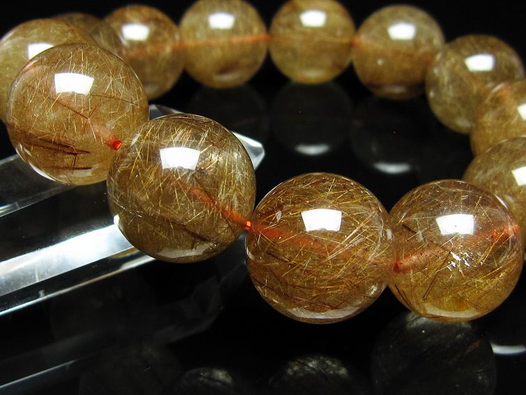 ルチルクォーツ ブレスレット 19mm ブロンズルチル ブレス 一点物 111-50747