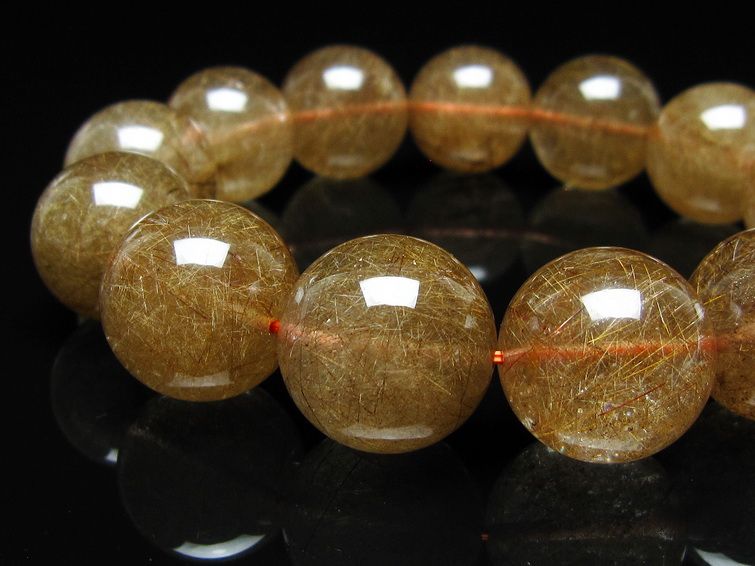 ルチルクォーツ ブレスレット 19mm ブロンズルチル ブレス 一点物 111-50747
